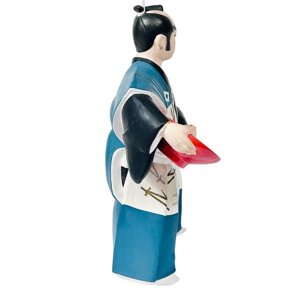 Japanese Vintage Hakata Urasaki Samurai Warrior Clay Doll Figurine with Base - Picture 2 of 16